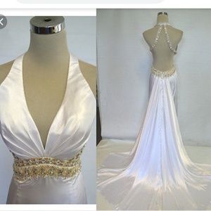 Jovani 17450 White Evening Gown